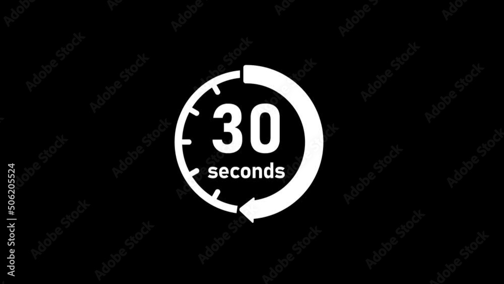 Clock , timer (time passage , waiting time) animation (4K) | 30 seconds