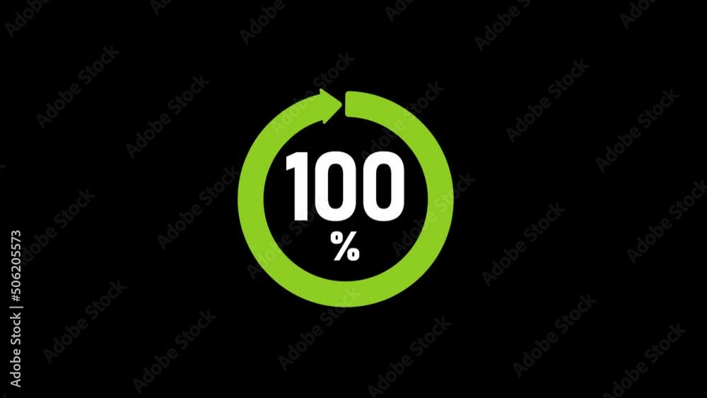 100% loading circle animation (4K)