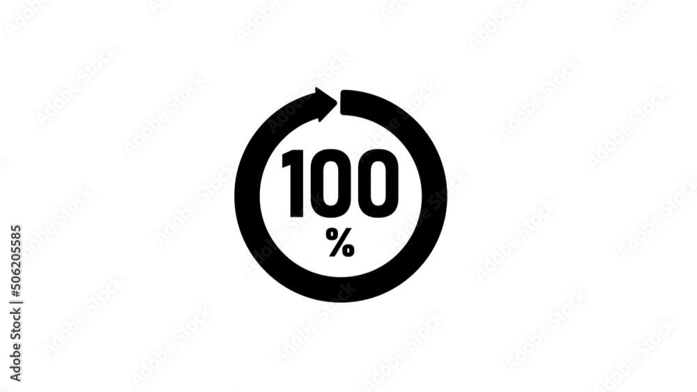 100% loading circle animation (4K)