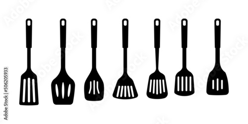 Silhuette spatula vector isolated on white background