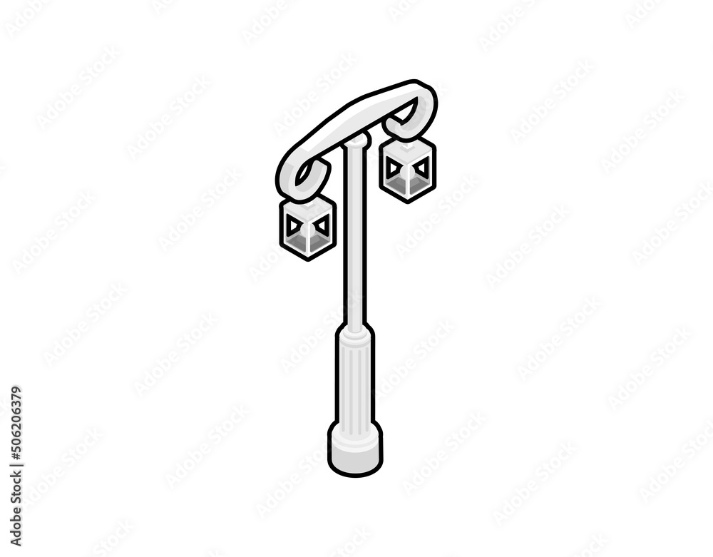 Street light isometric design icon. Vector web illustration. 3d colorful concept Street light isometric design icon. Vector web illustration. 3d colorful concept