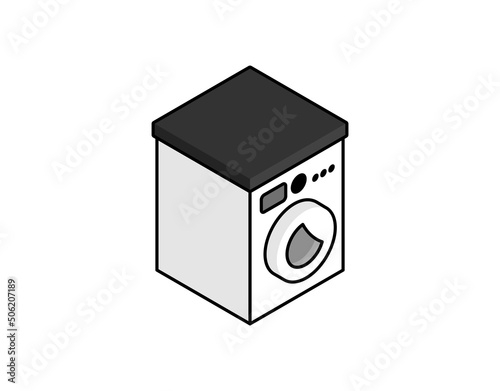 Washer isometric design icon. Vector web illustration. 3d colorful concept
