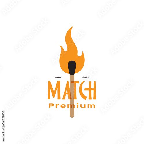 abstract vintage simple flame match logo design vector graphic symbol icon illustration creative idea