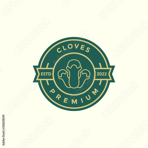 line cloves badge vintage logo design vector graphic symbol icon illustration creative idea