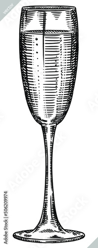 black and white engrave isolated drink illustration