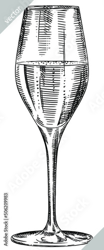 black and white engrave isolated drink illustration