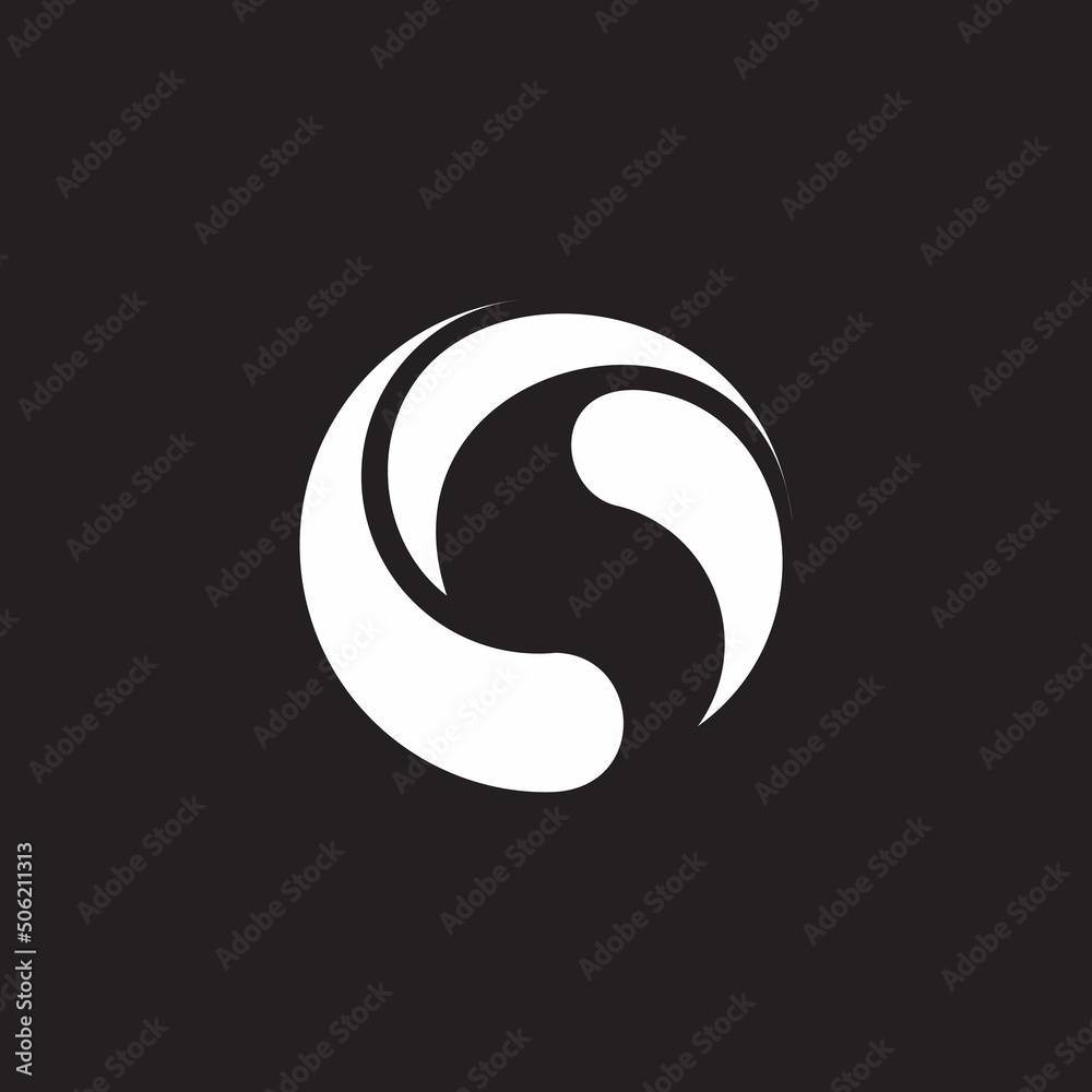 letter s circle rotate geometric logo vector Stock Vector | Adobe Stock