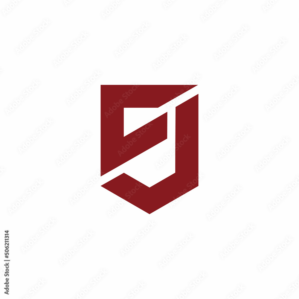 letter sj linked geometric line logo vector letter sj linked geometric line logo vector