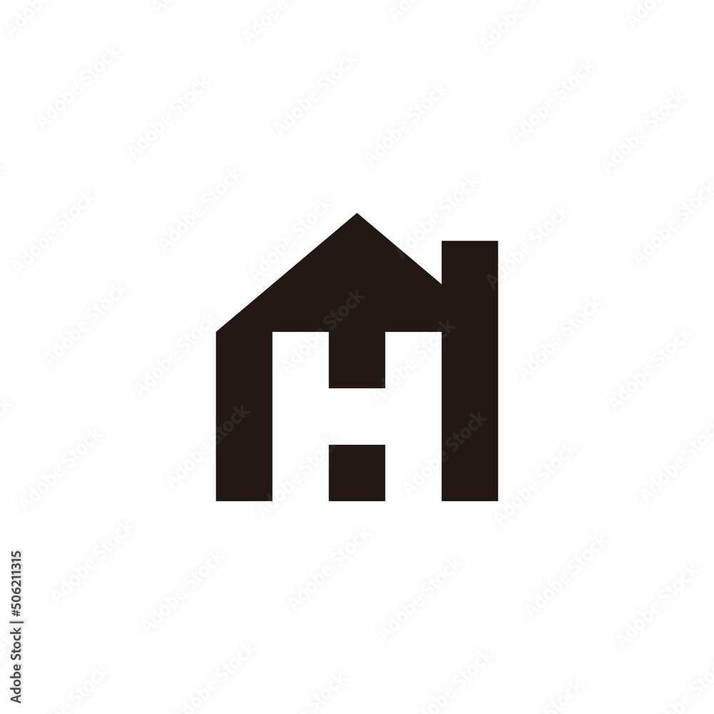 letter h home simple geometric flat logo vector letter h home simple geometric flat logo vector