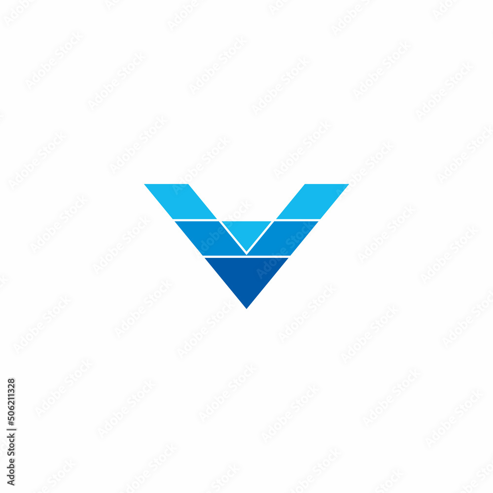 letter v gradient blue water geometric logo vector letter v gradient blue water geometric logo vector