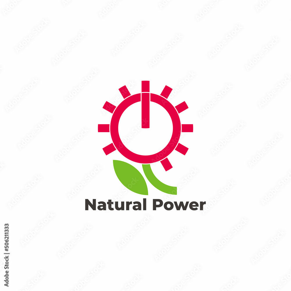 power button flower shape nature symbol vector power button flower shape nature symbol vector