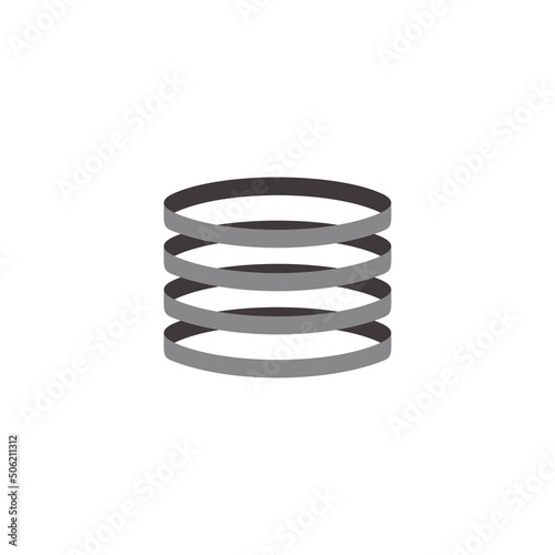 3d flat motions rings shadow metal symbol decoration vector