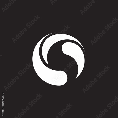 letter s circle rotate geometric logo vector