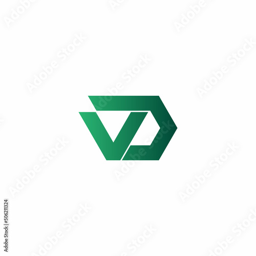 letter vd simple geometric motion gradient logo vector photo