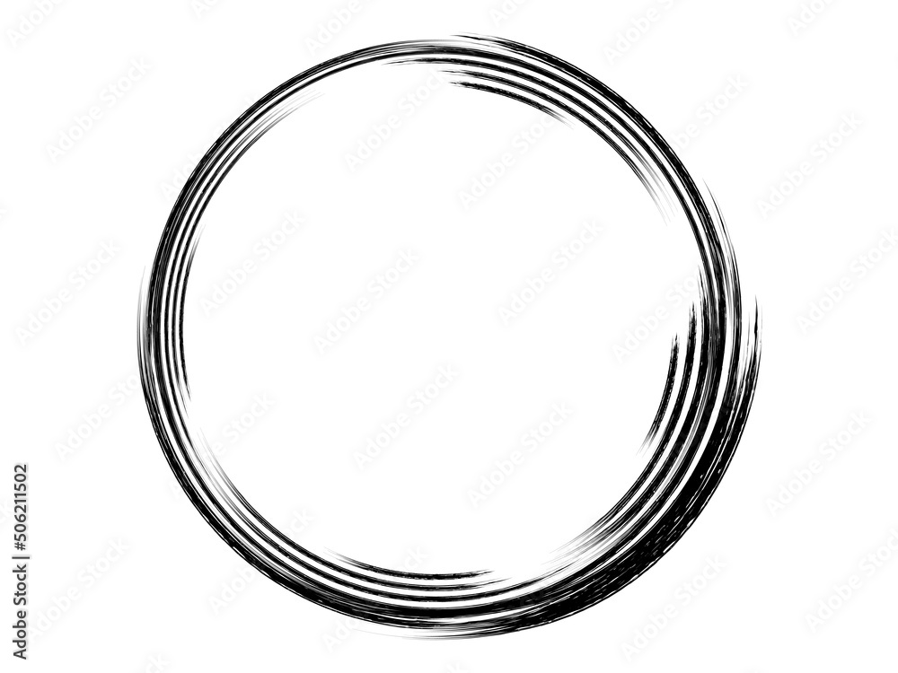 Grunge circle made with art brush.Grunge oval marking element. Grunge circle made with art brush.Grunge oval marking element.