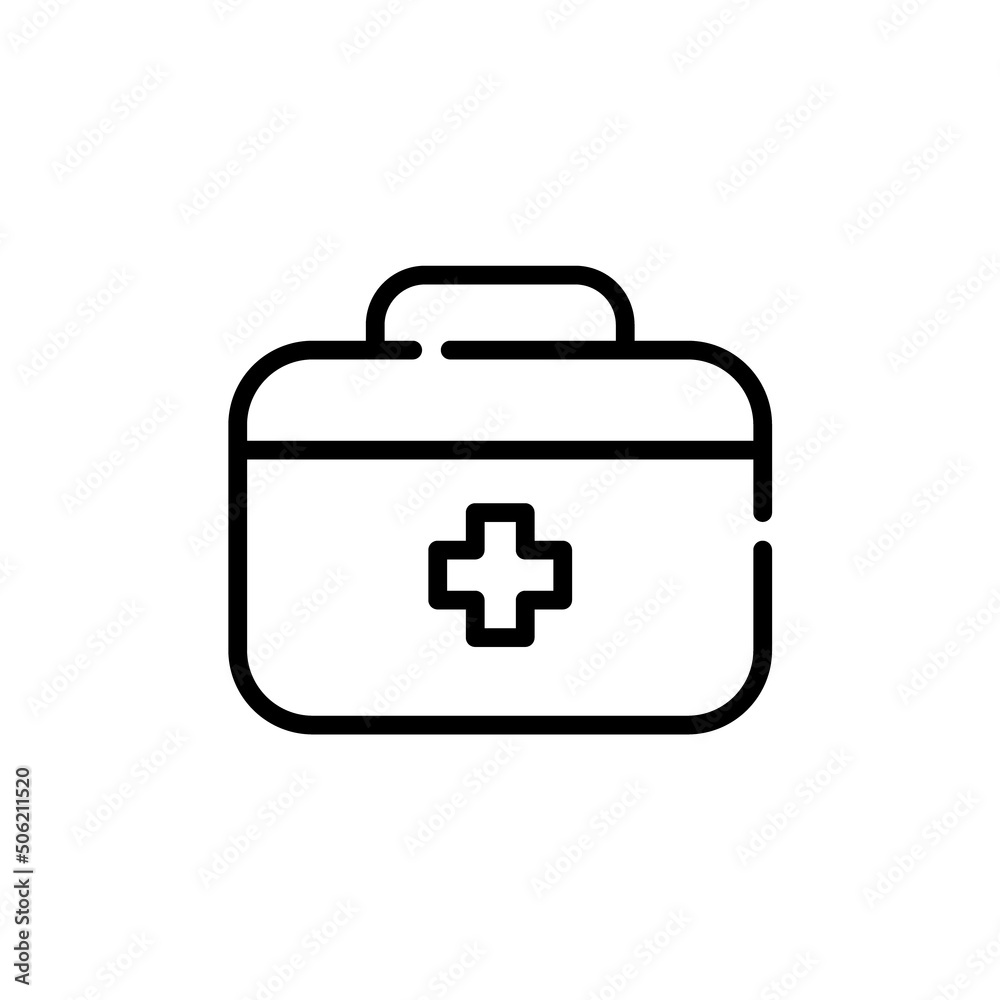 Paramedic first-aid kit. Pixel perfect, editable stroke line icon Paramedic first-aid kit. Pixel perfect, editable stroke line icon