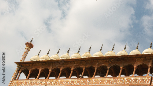 Muslim architecture tower minarets at mosque  photo