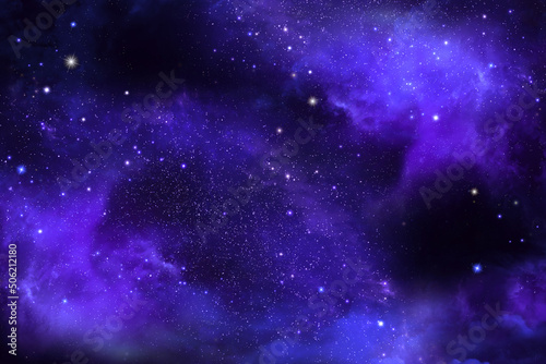 Nebula and stars in night sky  abstract background