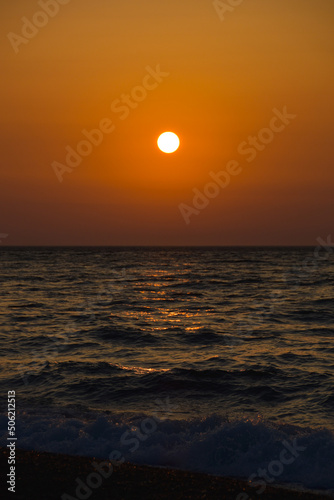 親不知海岸から眺める夕日