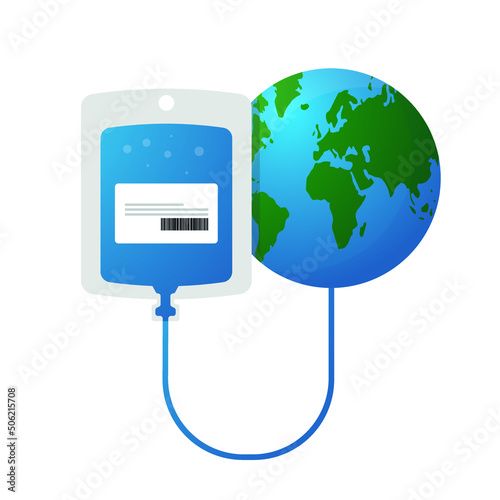 world climate change support unit. water resources are dwindling. editable vector.
