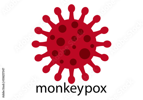 Fondo de virus rojos de vieruela del mono en pandemia.