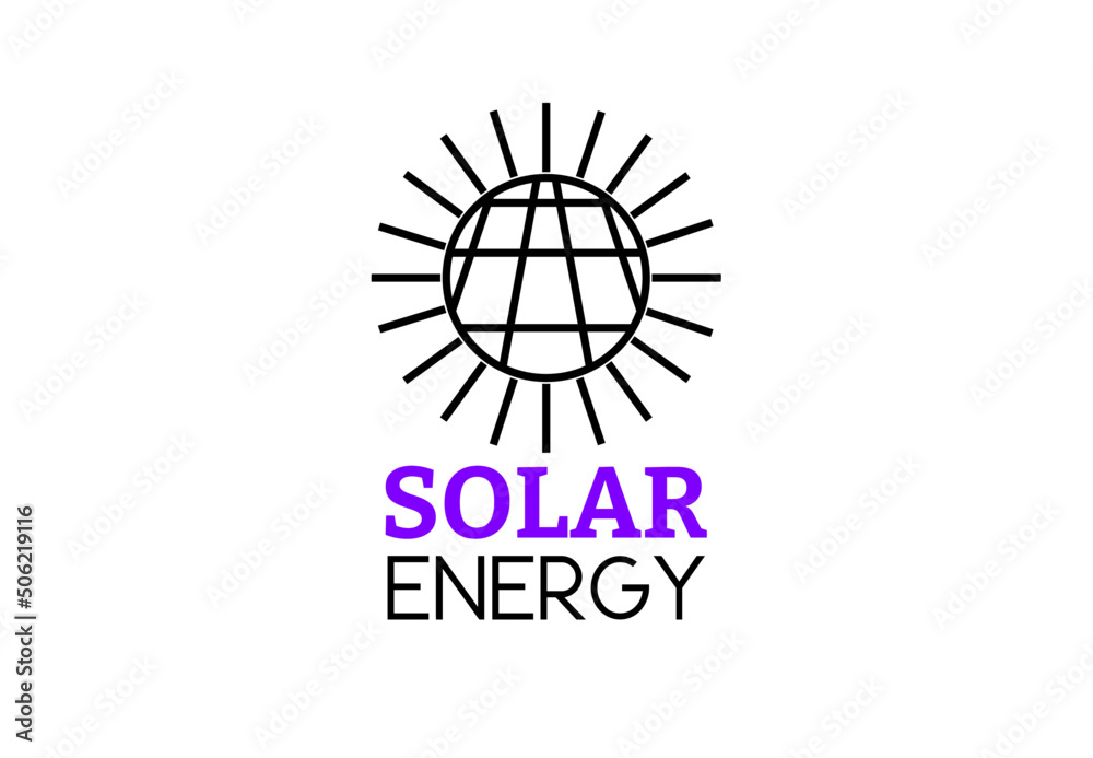 outline solar energy logo isolated on white backgrounr outline solar energy logo isolated on white backgrounr