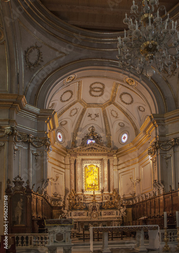 Interior of Church of Santa Maria Assunta at Positano  Amalfi coast  Italy