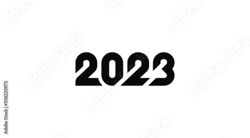 Modern futuristic 2023 numbers in sport sharp style vector illustration isolated for design holiday new year cards and web banners