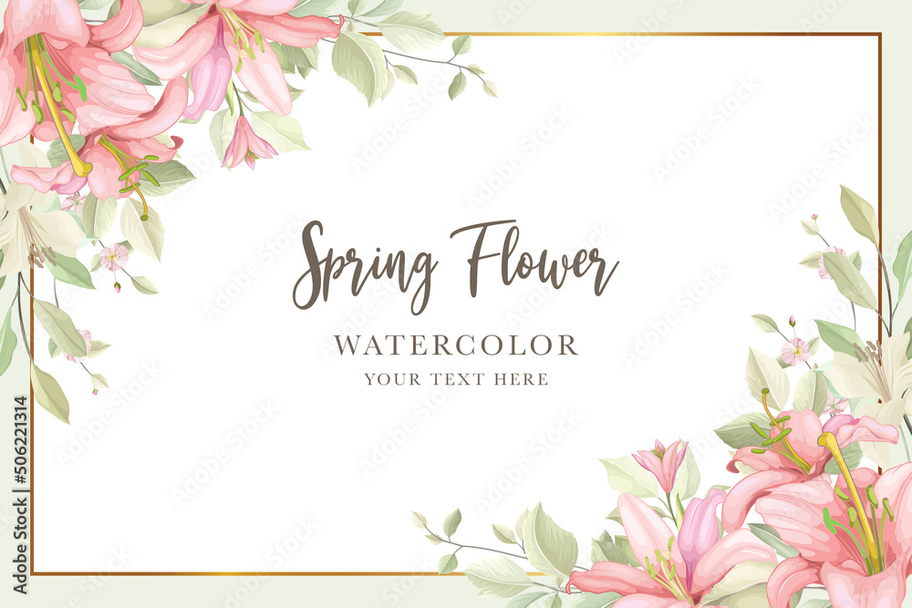 hand drawn lily border and frame background design