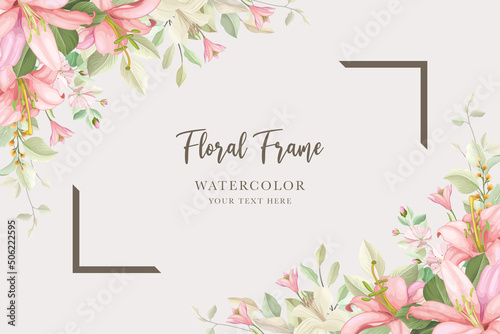 hand drawn lily border and frame background design