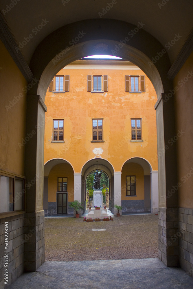 Patio of Pontifical College Gallio in Como, Italy