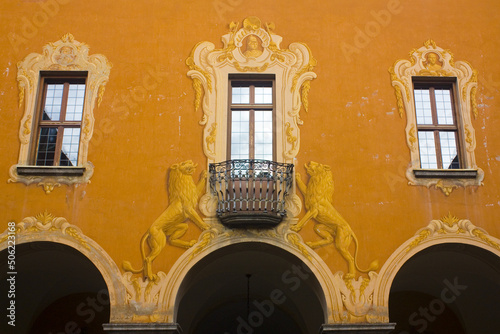 Patio of Pontifical College Gallio in Como, Italy photo