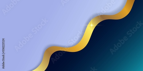 white background wavy ribbon and gold ribbon