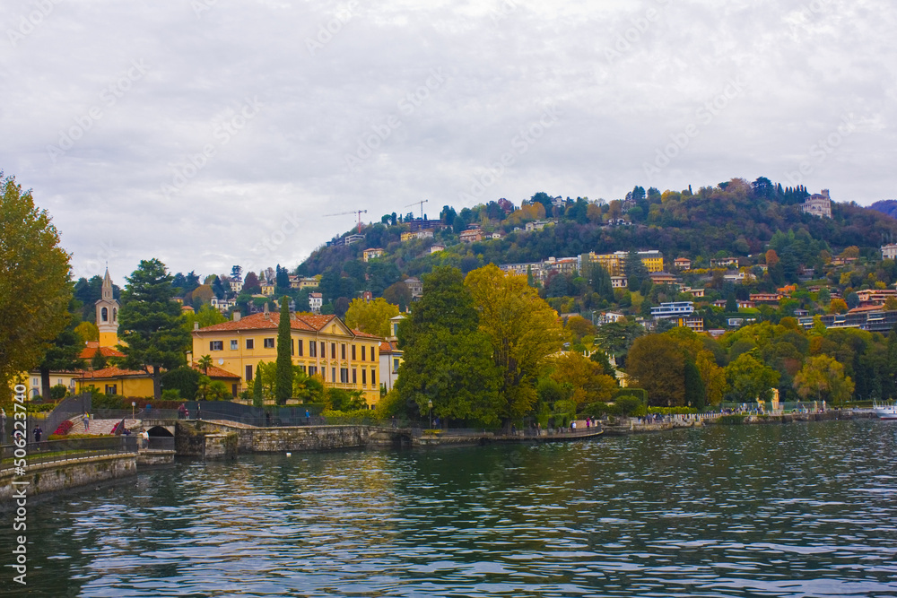 Panorama of Lake Como in Lombardy	