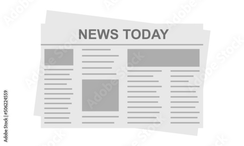 Newspaper news vector illustration. Paper newspaper daily blank. Article or facts. 