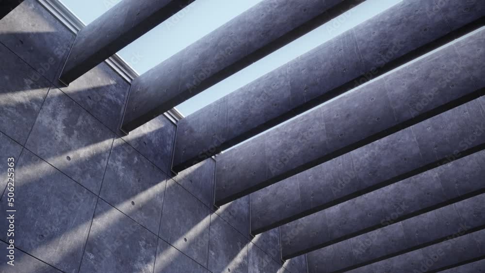 Timelapse of sunlight drop shadow on concrete wall.
Modern architectural detail. 4K Ultra HD, 3840x2160 animation.