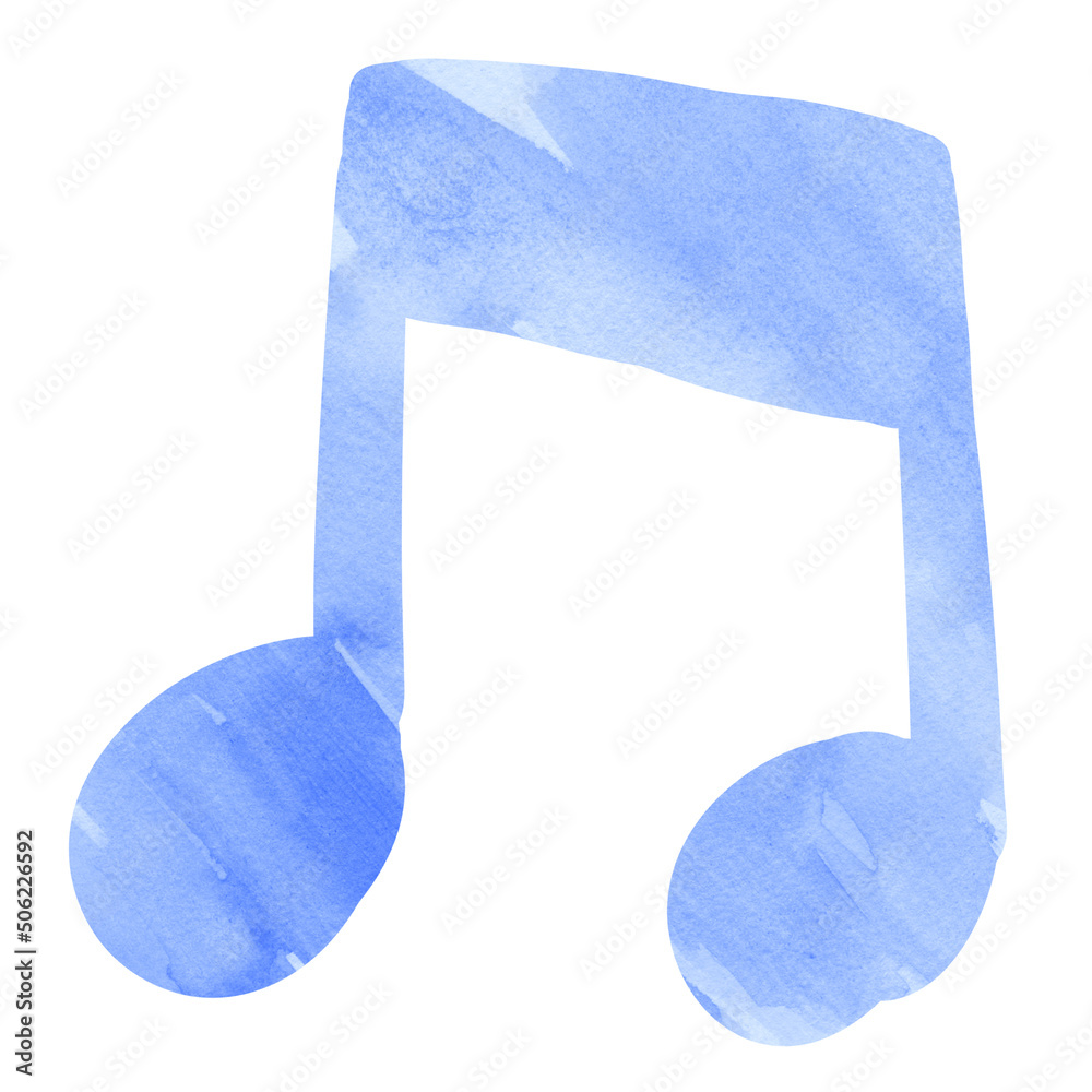 水彩素材音符青stock Illustration Adobe Stock