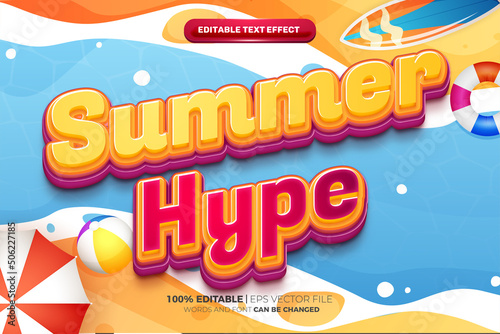 Summer hype 3d Style editable text effect