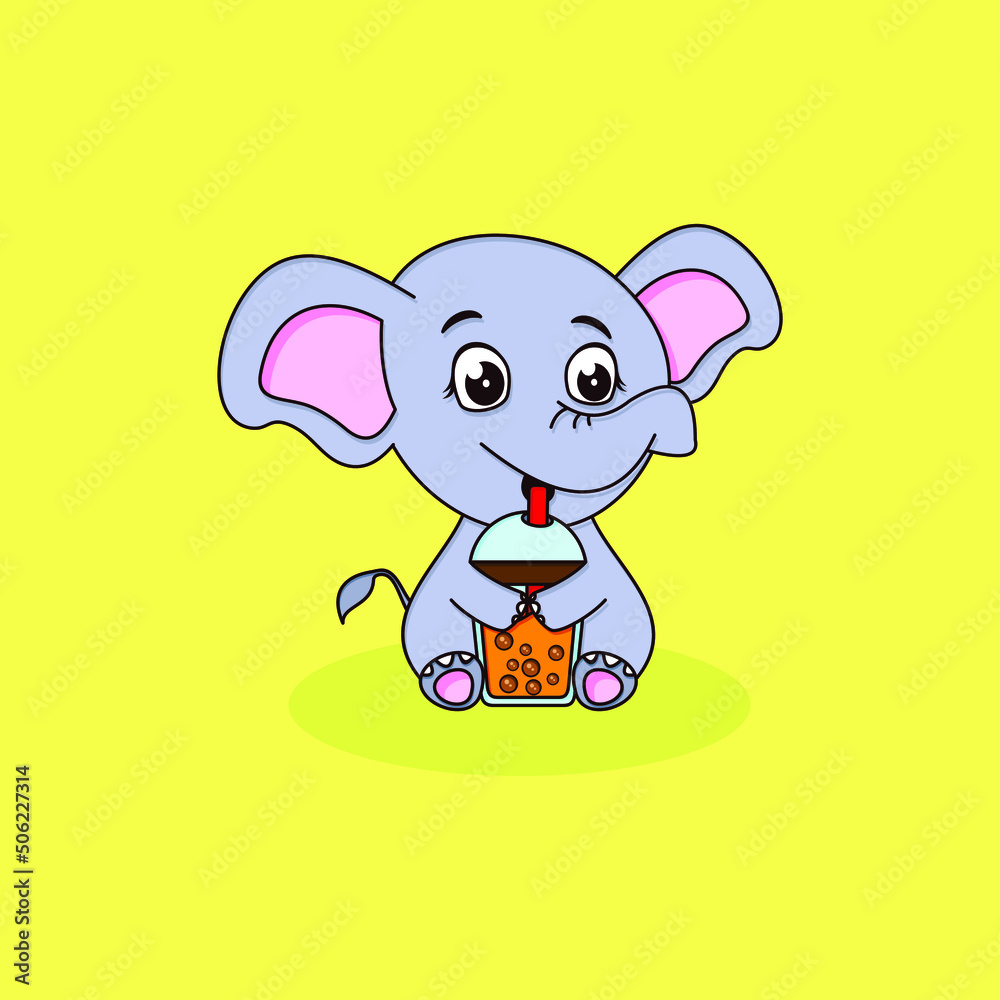 cute baby elephant cartoon character