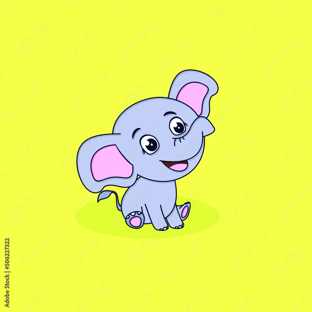 Fototapeta premium cute baby elephant cartoon character