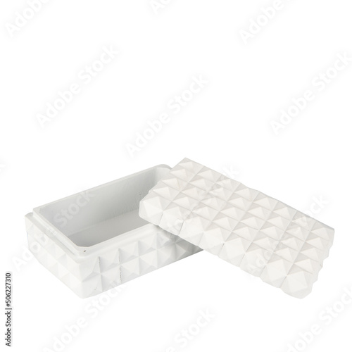decorative white box isolated on white
