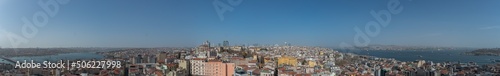 180 Panoramic aerial view of the European part of Istanbul from the Galata Tower