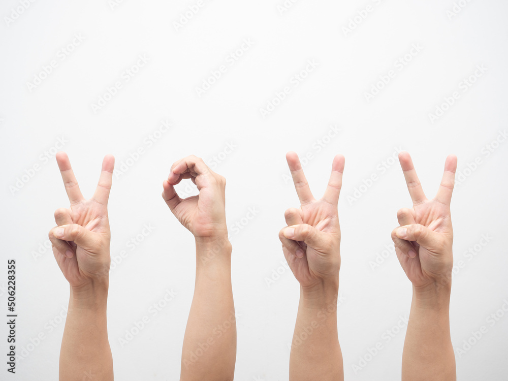 Hand showing 2022 isolated white Hand showing 2022 isolated white