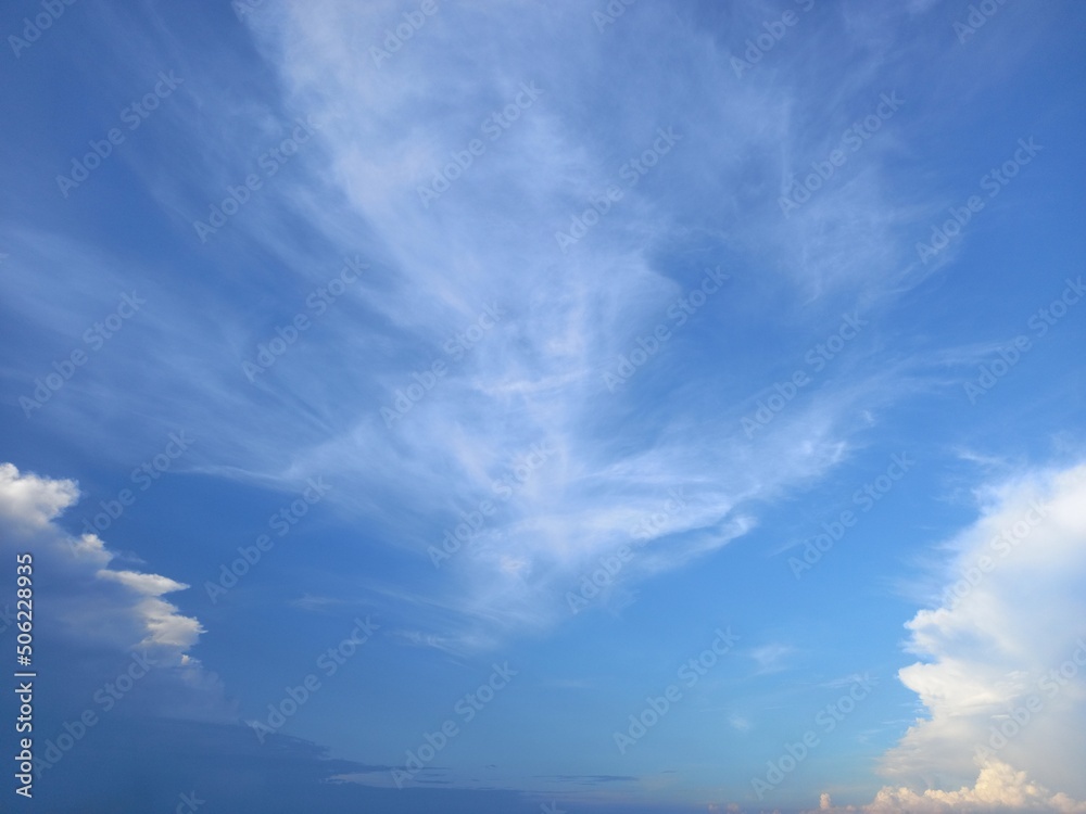 soft cirrus cloud with blue sky