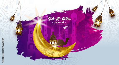 Eid al Adha Mubarak Islamic festival social media banner and Eid Mubarak Post Template