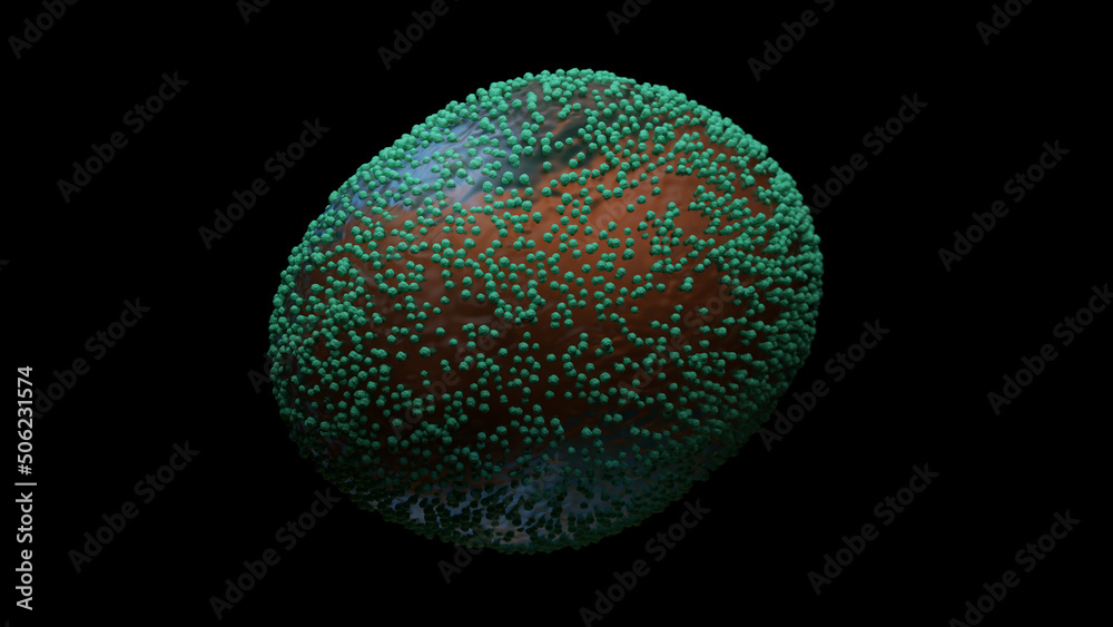 Monkeypox Virus 3d rendering medical illustration. Monkey Pox is a rare viral infection.