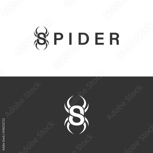 letter s spider logo design photo