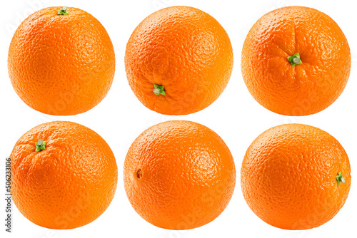 Orange isolated on white background, clipping path, full depth of field