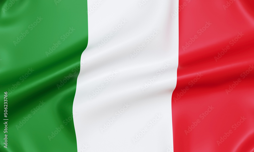 Flag of Italy, 3d rendering.