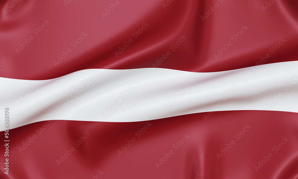 Flag of Latvia, 3d rendering. Flag of Latvia, 3d rendering.